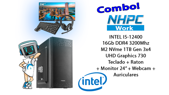 Combo! PC NHPC Work Delta v2 Intel Core I5-12400 / 16GB / 1TB